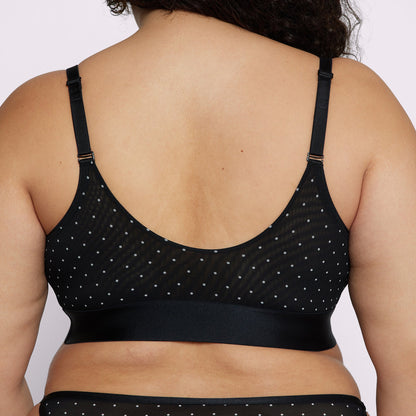 Strappy Triangle Bralette | Silky Mesh | Archive (Eightball Dots)