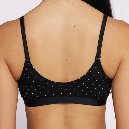 Strappy Triangle Bralette | Silky Mesh | Archive (Eightball Dots)