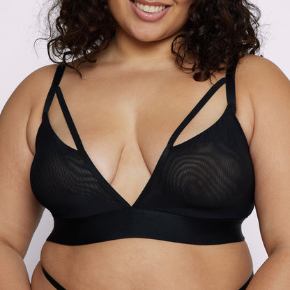 Strappy Triangle Bralette | Silky Mesh | Archive (Eightball)