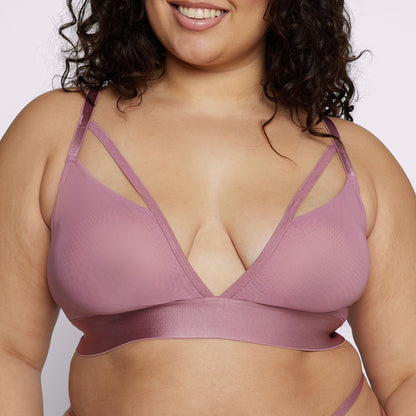 Strappy Triangle Bralette | Silky Mesh | Archive (Rose Petal)