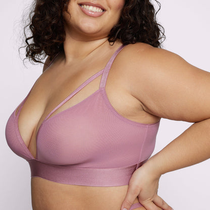 Strappy Triangle Bralette | Silky Mesh | Archive (Rose Petal)