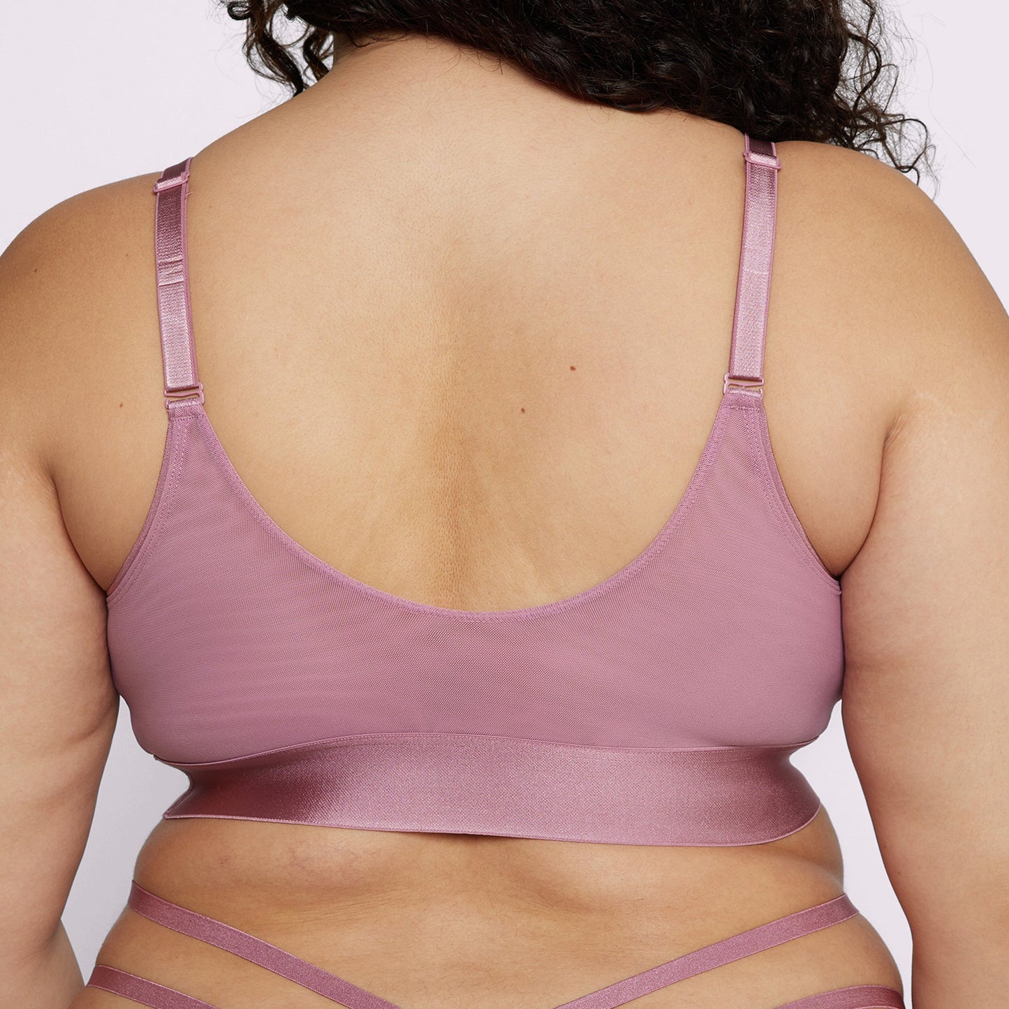 Strappy Triangle Bralette | Silky Mesh | Archive (Rose Petal)