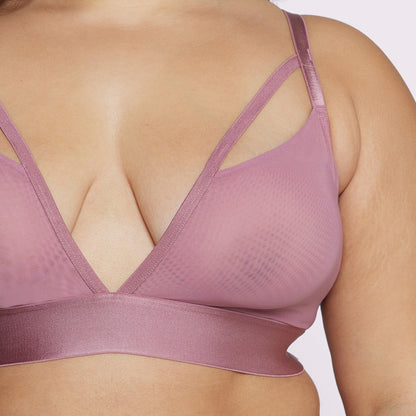 Strappy Triangle Bralette | Silky Mesh | Archive (Rose Petal)