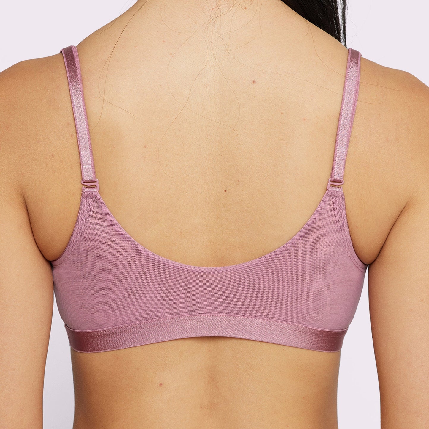 Strappy Triangle Bralette | Silky Mesh | Archive (Rose Petal)
