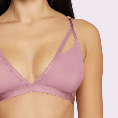 Strappy Triangle Bralette | Silky Mesh | Archive (Rose Petal)