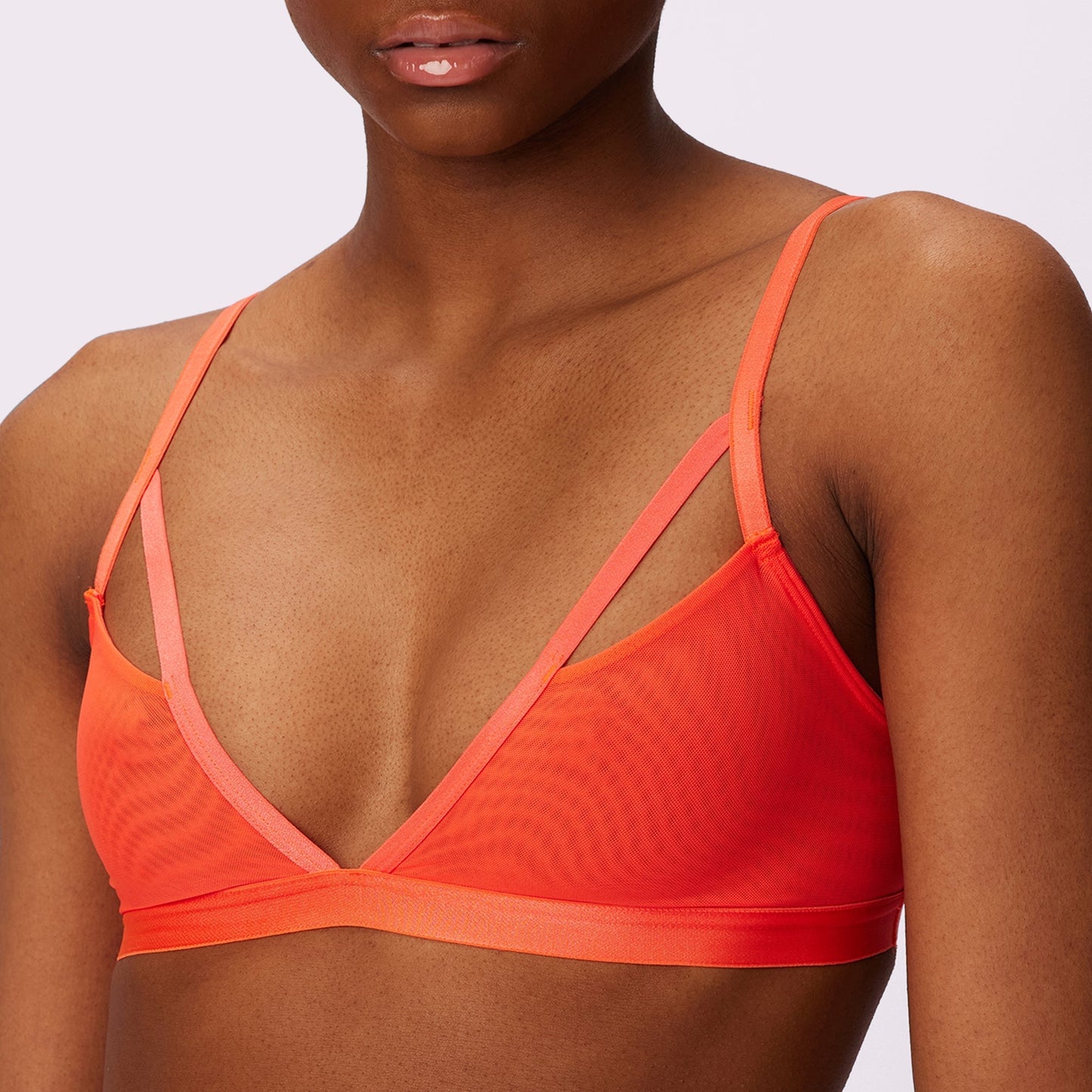 Strappy Triangle Bralette | Silky Mesh  | Archive (Spritz)