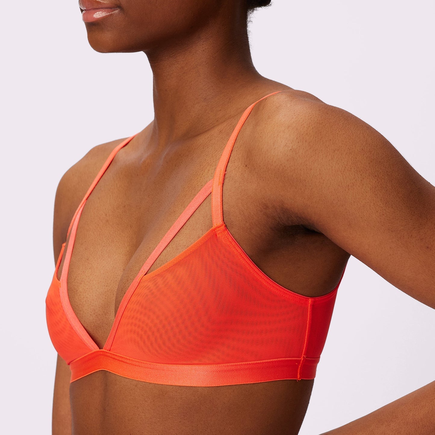 Strappy Triangle Bralette | Silky Mesh  | Archive (Spritz)