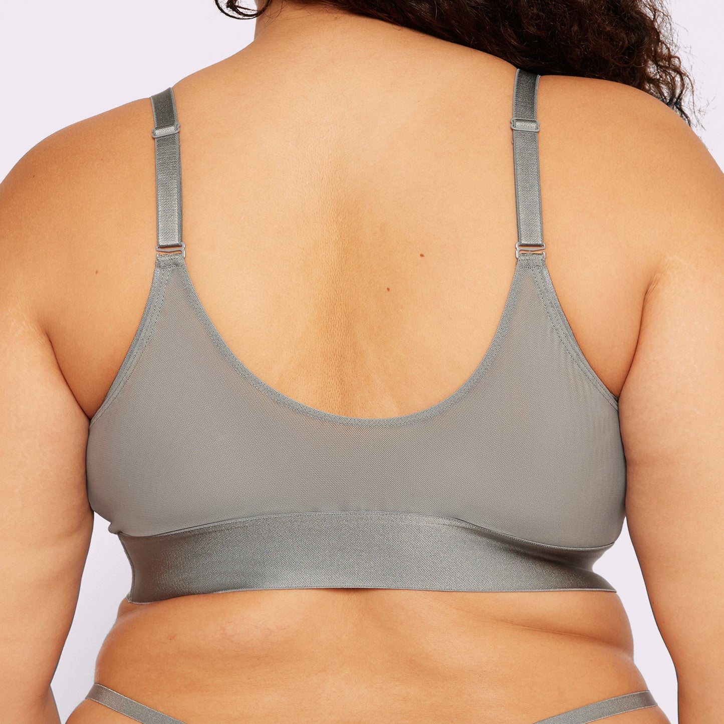 Strappy Triangle Bralette | Silky Mesh | Archive (Stormy)