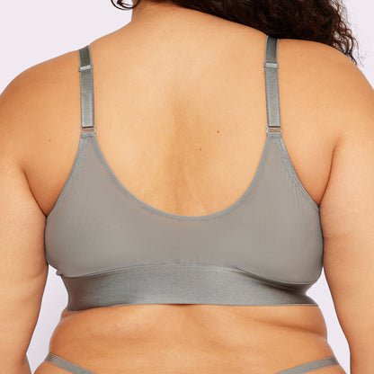 Strappy Triangle Bralette | Silky Mesh | Archive (Stormy)