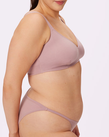 Vintage Soft Triangle Bralette | New:Cotton (Dusty Rose)