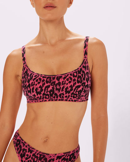 Betsey Johnson Vintage Soft Scoop Bralette | New:Cotton (Electric Leopard)