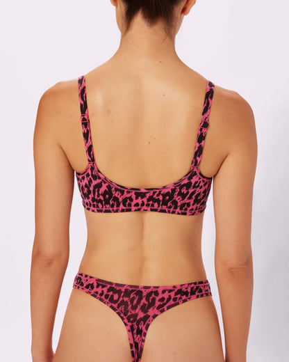 Betsey Johnson Vintage Soft Scoop Bralette | New:Cotton (Electric Leopard)