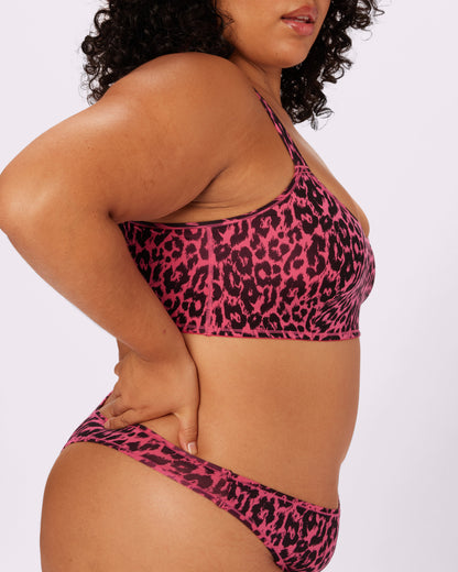 Betsey Johnson Vintage Soft Scoop Bralette | New:Cotton (Electric Leopard)