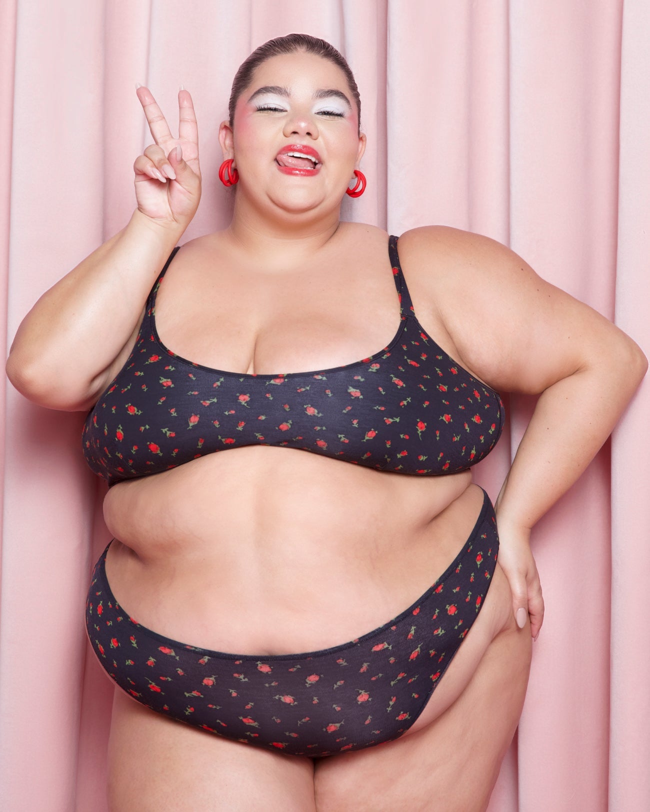 Betsey Johnson Vintage Soft Scoop Bralette | New:Cotton (Rosebud)