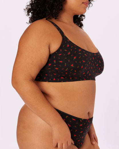 Betsey Johnson Vintage Soft Scoop Bralette | New:Cotton (Rosebud)