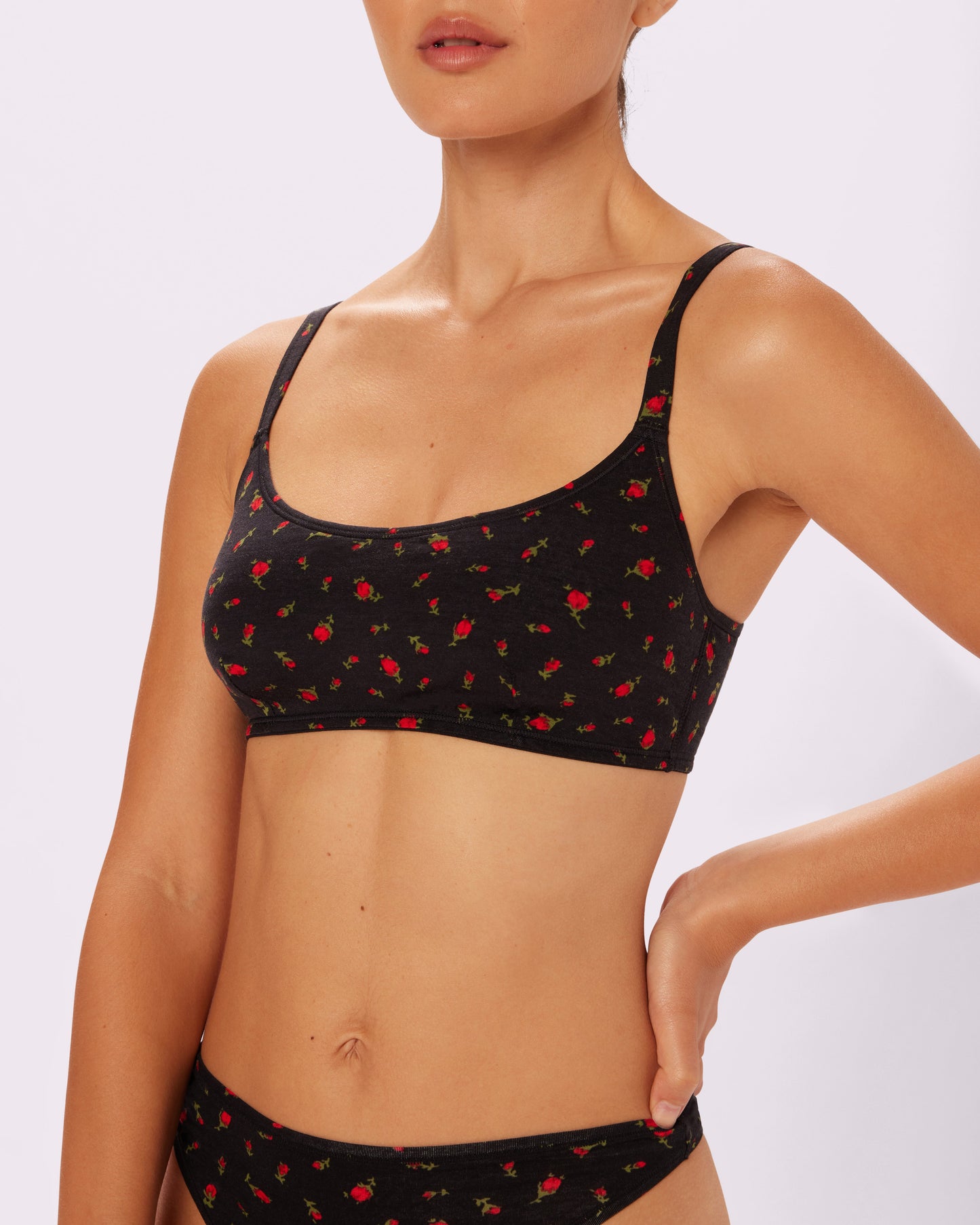 Betsey Johnson Vintage Soft Scoop Bralette | New:Cotton (Rosebud)