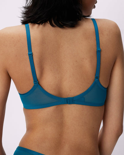 Sheer Comfort Triangle Bra | Silky Mesh | Archive (Lagoon)