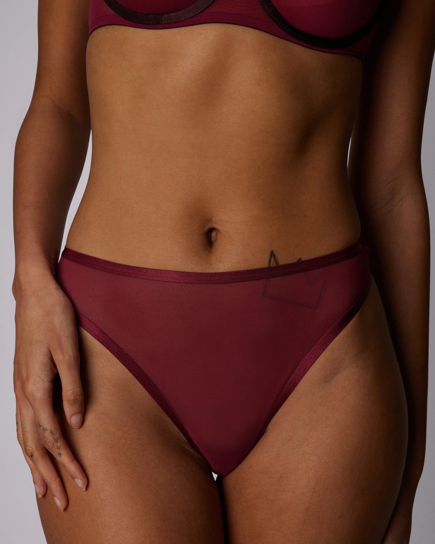 High Cut Thong | Silky Mesh | Archive (Lambrusco)