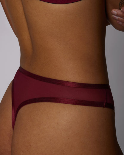 High Cut Thong | Silky Mesh | Archive (Lambrusco)