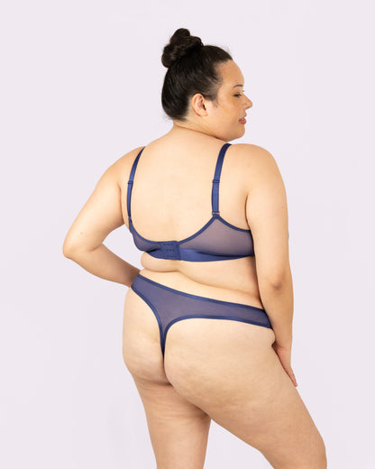 High Cut Thong | Silky Mesh (Dolphin)
