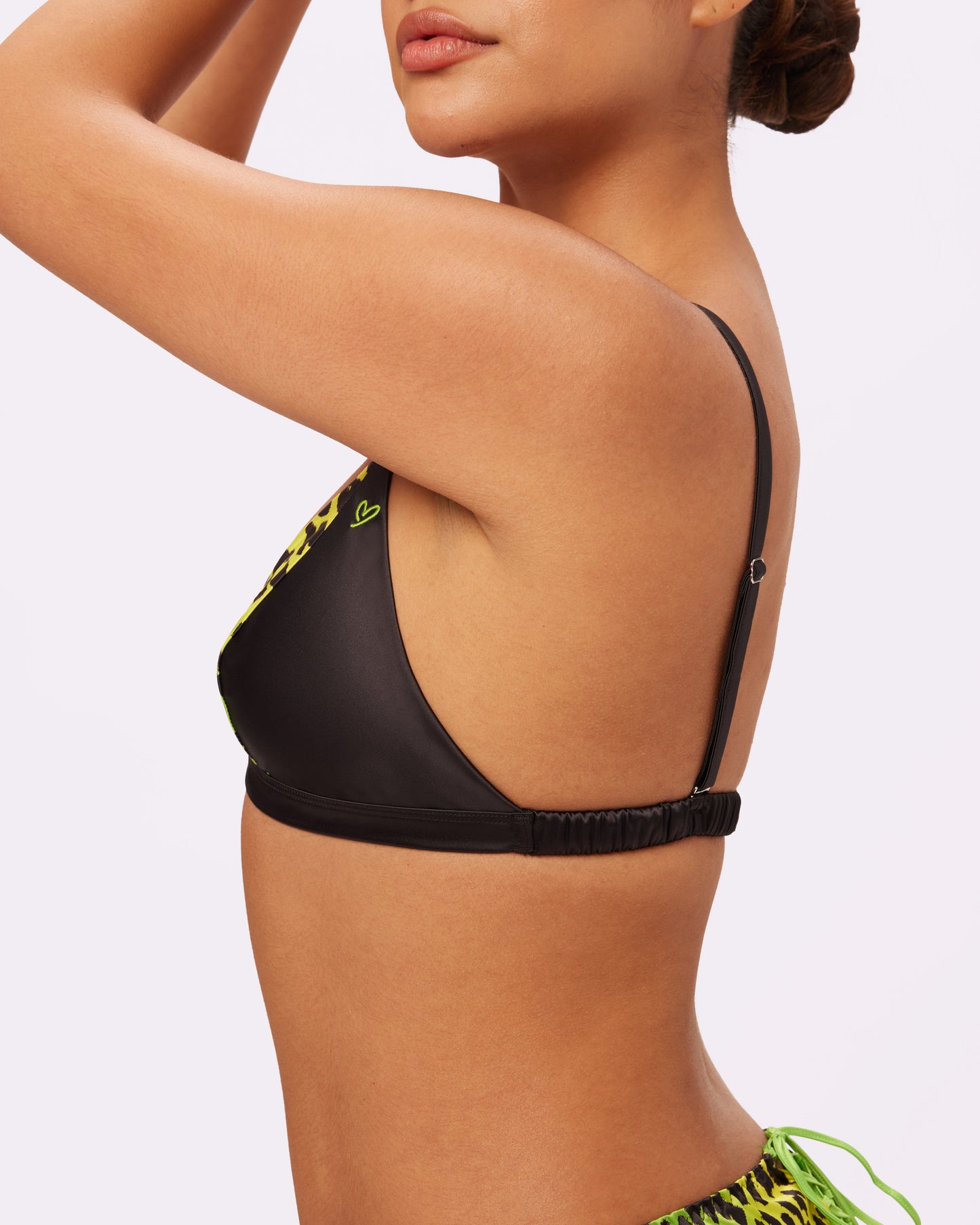 GANNI Luminous Glow Triangle Bralette | Glow Satin | Archive (Neon Kitten)