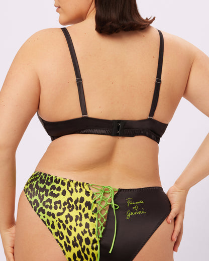 GANNI Luminous Glow Triangle Bralette | Glow Satin | Archive (Neon Kitten)