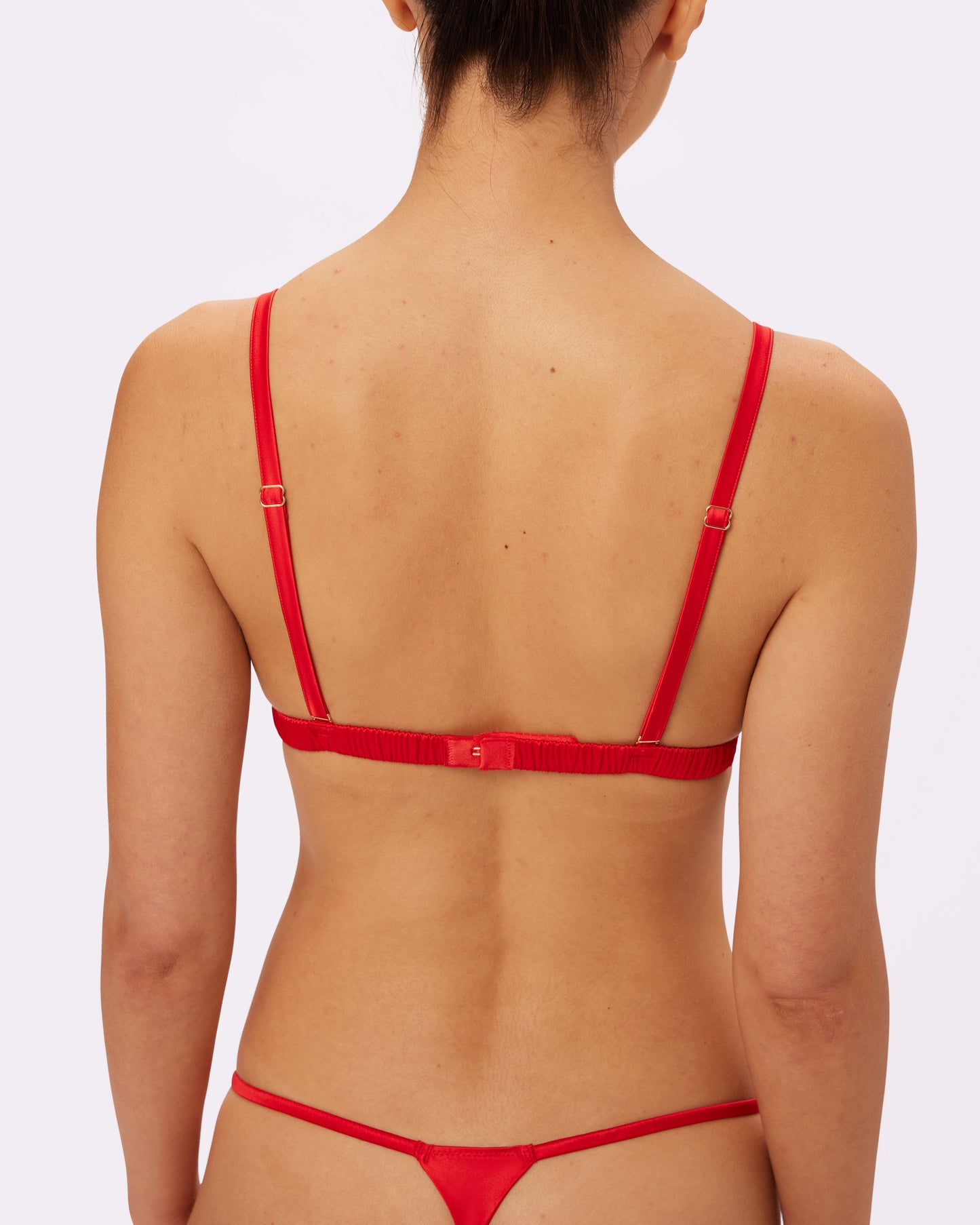 Luminous Glow Triangle Bralette | Glow Satin (Red Rose)