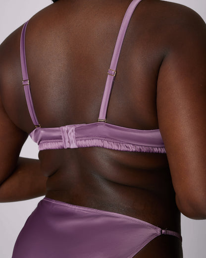 Luminous Glow Triangle Bralette | Glow Satin | Archive (Grape)