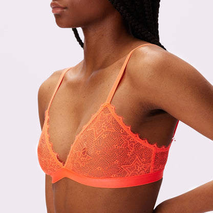 Triangle Bralette | Silky Lace | Archive (Hot Lava Lace)