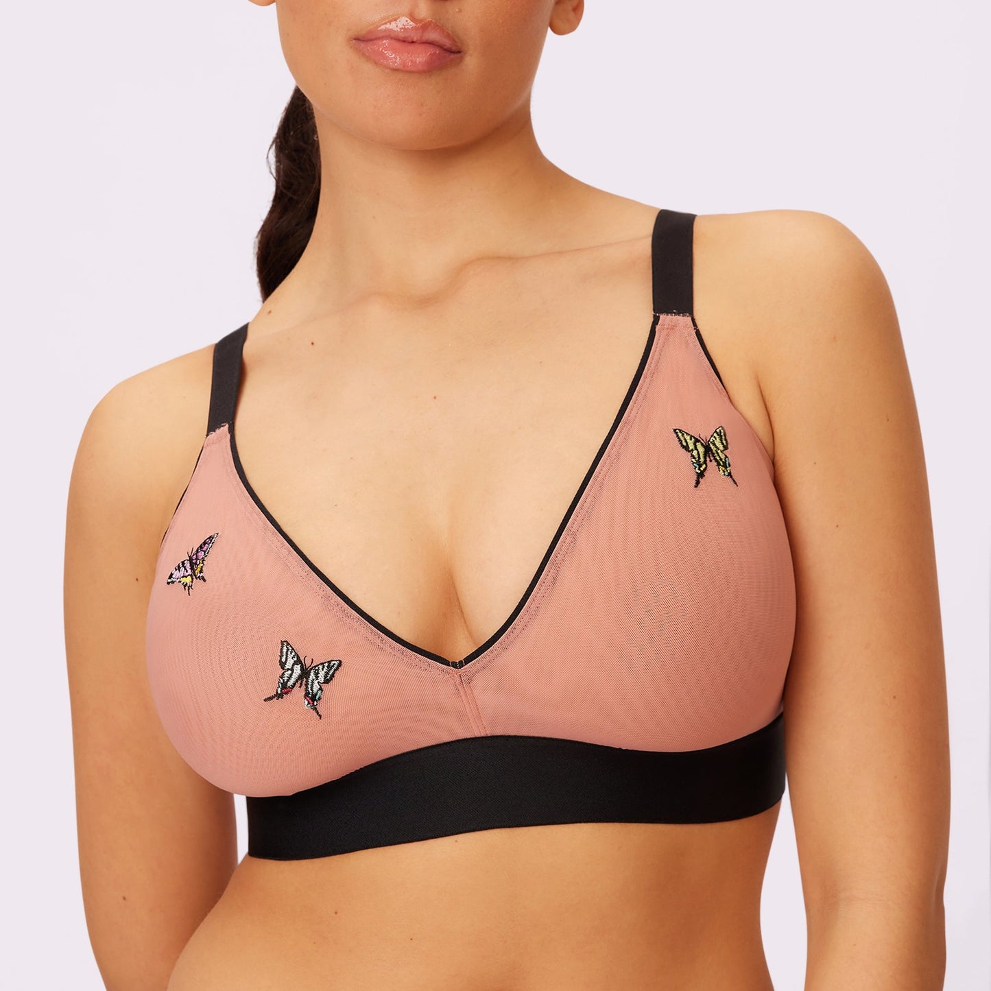Triangle Bralette | Silky Mesh | Archive (Hot Honey Butterfly)
