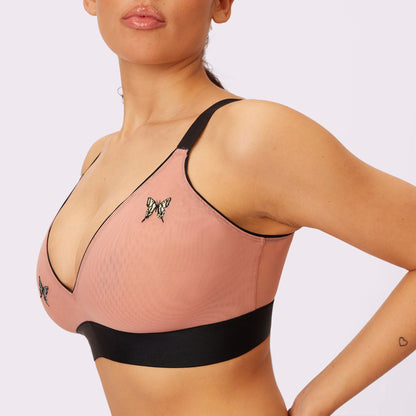 Triangle Bralette | Silky Mesh | Archive (Hot Honey Butterfly)