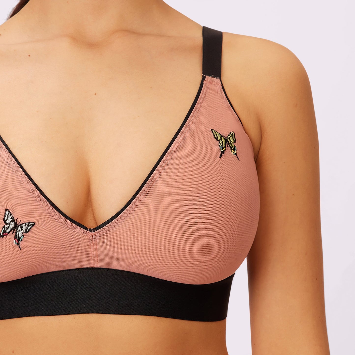 Triangle Bralette | Silky Mesh | Archive (Hot Honey Butterfly)