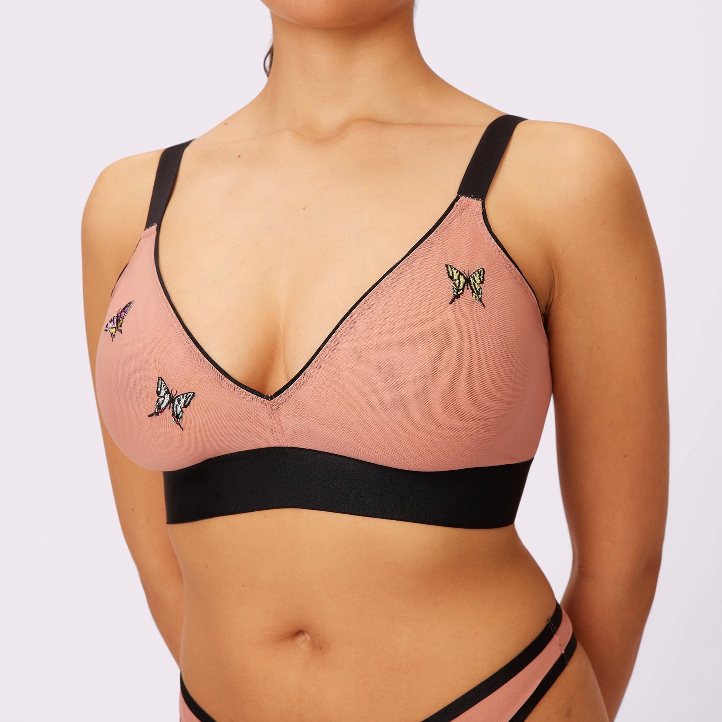 Triangle Bralette | Silky Mesh | Archive (Hot Honey Butterfly)