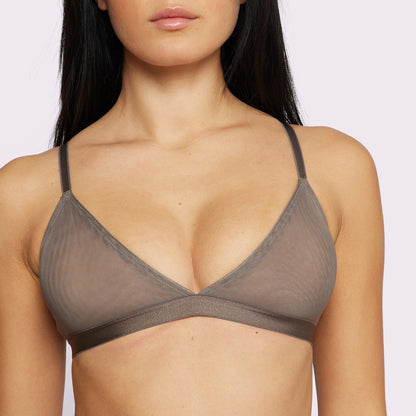 Triangle Bralette | Silky Mesh | Archive (Truffle)