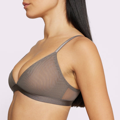 Triangle Bralette | Silky Mesh | Archive (Truffle)