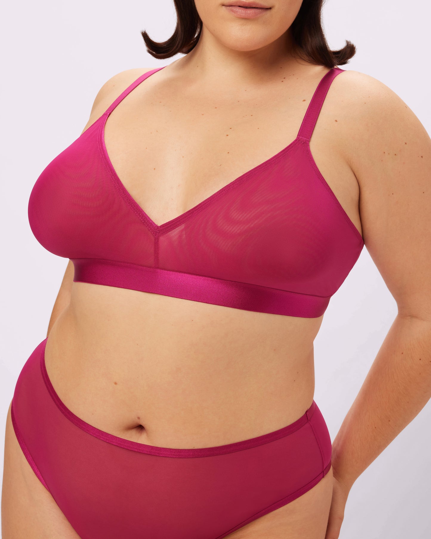Triangle Bralette | Silky Mesh | Archive (Maraschino)