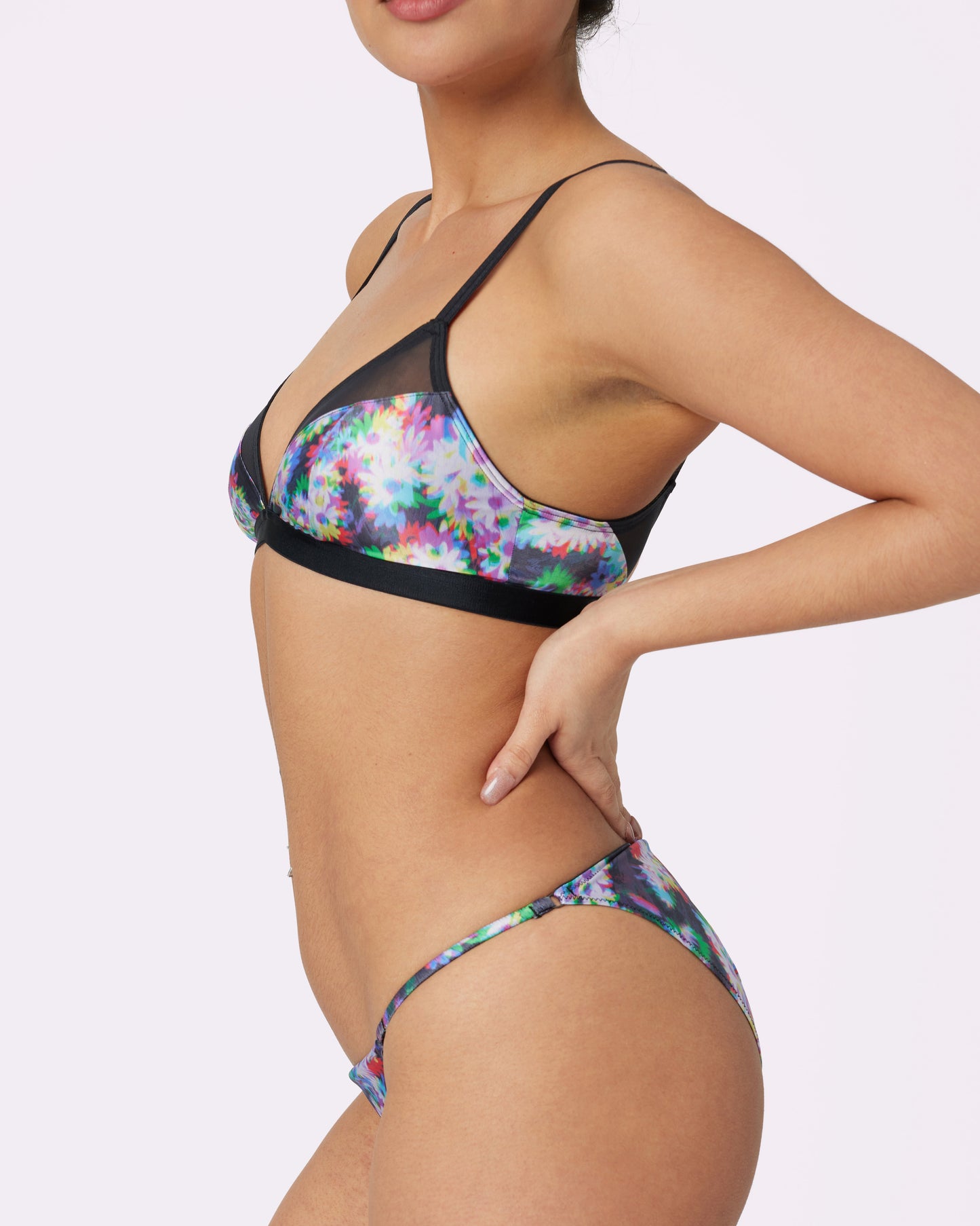 Sheer Radiance Triangle Bralette | Glow Satin (Technobloom)