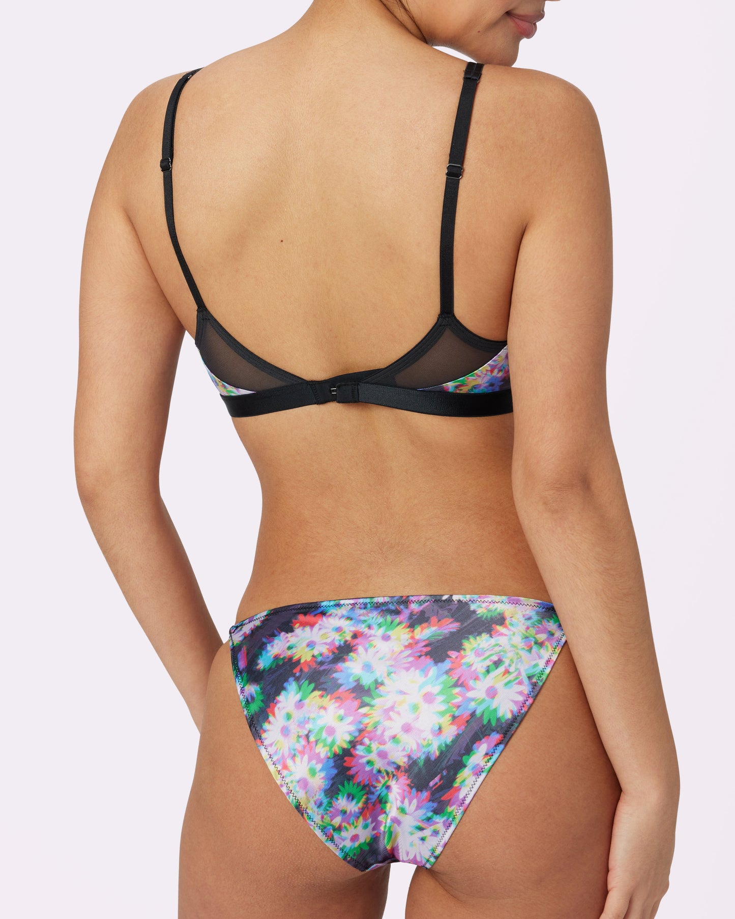 Sheer Radiance Triangle Bralette | Glow Satin (Technobloom)