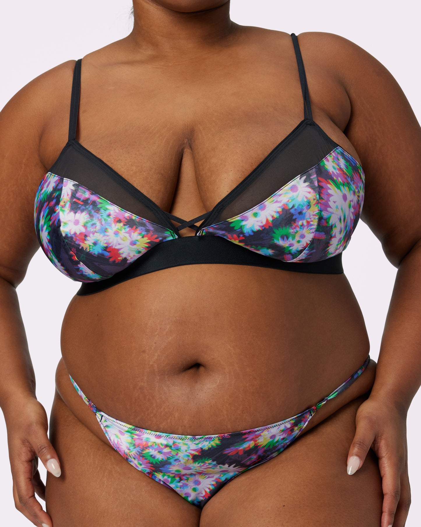 Sheer Radiance Triangle Bralette | Glow Satin (Technobloom)