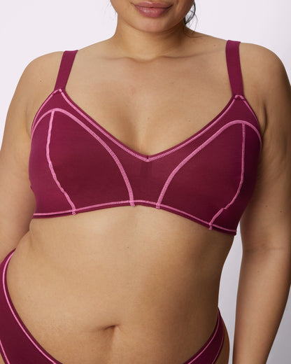 Vintage Soft Triangle Bralette | New:Cotton | Archive (Lambrusco Pop)