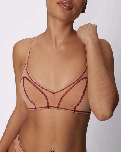 Vintage Soft Triangle Bralette | New:Cotton | Archive (Peach Fuzz Pop)