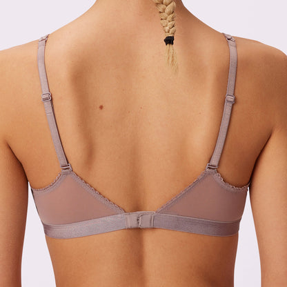 Flirty Lace Touch Triangle Bralette | Silky Mesh | Archive (Sandcastle)