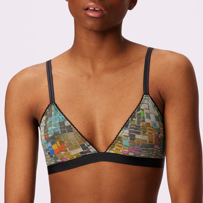 Flirty Lace Touch Triangle Bralette | Silky Mesh | Archive (Disco)