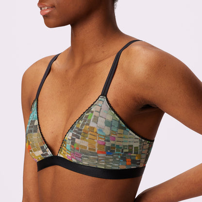 Flirty Lace Touch Triangle Bralette | Silky Mesh | Archive (Disco)