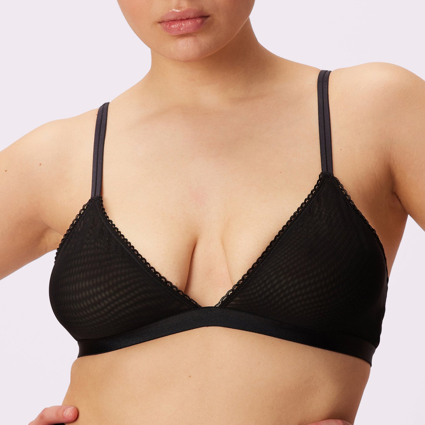Flirty Lace Touch Triangle Bralette | Silky Mesh | Archive (Eightball)