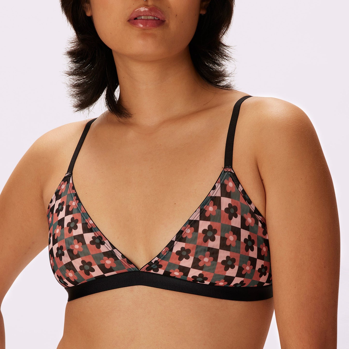 Triangle Bralette | Silky Mesh (Eightball)