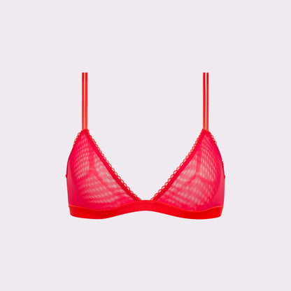 Flirty Lace Touch Triangle Bralette | Silky Mesh | Archive (Picante)
