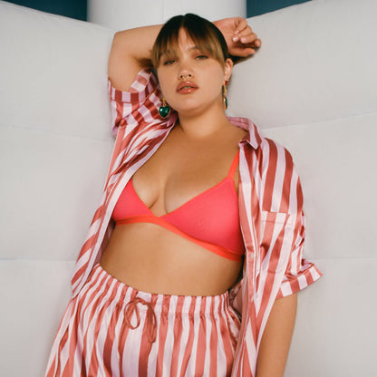 Flirty Lace Touch Triangle Bralette | Silky Mesh | Archive (Picante)