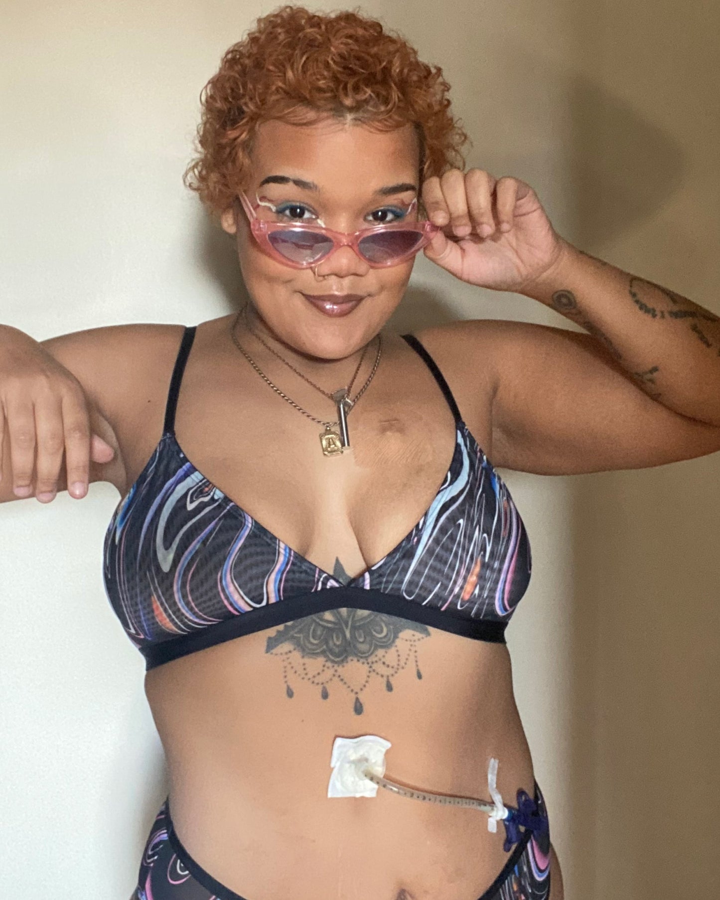 Triangle Bralette | Silky Mesh | Archive (Space Drip)