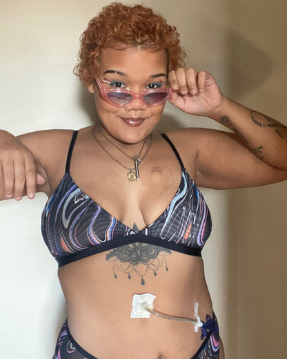 Triangle Bralette | Silky Mesh | Archive (Space Drip)